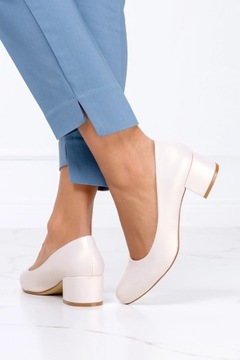 ТУФЛИ ЖЕМЧУЖНЫЕ, НИЗКИЙ КАБЛУК, КАБЛУК, КОЖАНАЯ Стелька, МОДНЫЕ, размер 40