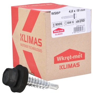 WKRĘTY FARMERSKIE RAL 9005 FARMERY 4,8X19MM 250SZT