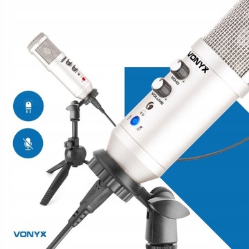 USB-микрофон для КОМПЬЮТЕРА со штативом Vonyx