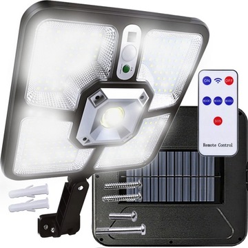 LAMPA SOLARNA LED Z CZUJNIKIEM RUCHU I ZMIERZCHU 600 W 6800 lm Z PILOTEM