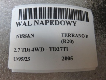 HŘÍDEL HNACÍ NISSAN TERRANO II 2.7 TDI
