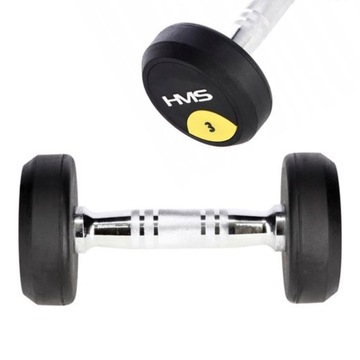 Hantla treningowa gumowana okrągła stal chromowana HG Pro 3 kg HMS