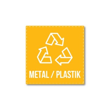 Naklejka recykling segregacja PLASTIK 5cm
