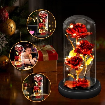 РОЗА В СТЕКЛЕ БЛЕСТЯЩИЕ РОЗЫ ВЕЧНАЯ РОЗА В СТЕКЛЕ ВЕЧНЫЙ ЦВЕТОК ПОДАРОК