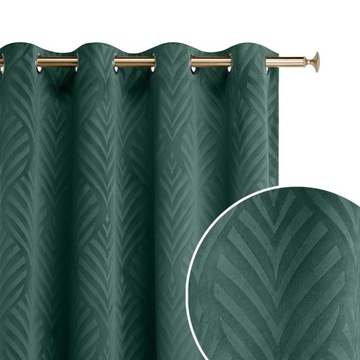ZASŁONA WELUROWA LEAFLY 140X200 PRZELOTKI C.ZIELEŃ