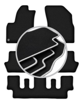Koberce do auta stříbrné barvy pro: Citroen C4 Grand Picasso 7 osob 2006-2013