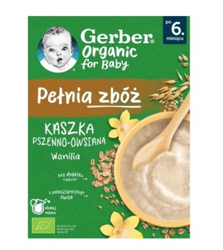 GERBER ORGANIC Kaszka pszenno-owsiana wanilia po 6. miesiącu 200g