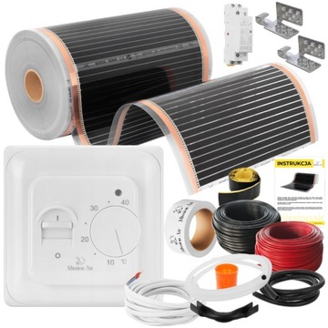ZESTAW Mission Air Folia Mata Grzewcza PODCZERWIEŃ 50cm I 160W/m² 28m² PTC