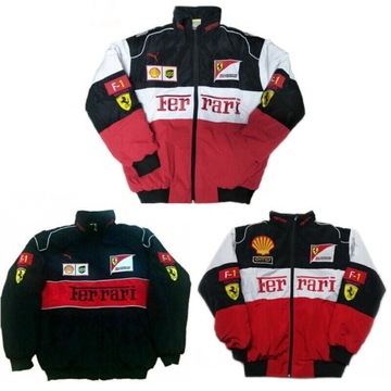 Nowy czerwono-czarny haft FERRARI EXCLUSIVE JACKET garnitur F1 Team Racing