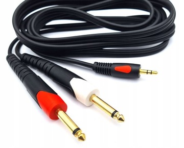 Przewód jack 3,5 stereo/ 2x jack 6,3 mono 2,5m