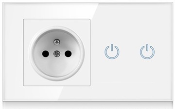 gniazdko elektryczne z włącznik dotykowy szklany