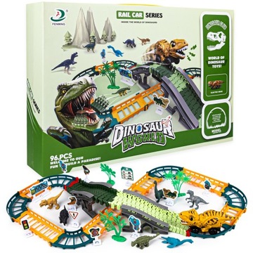 Kolejka elektryczna wagony tor wyścigowy dinozaur