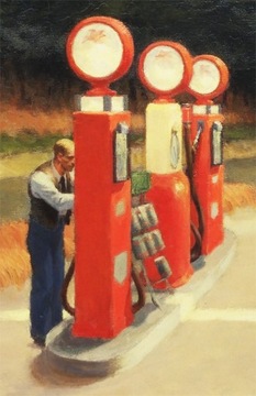 Rep E. Hopper Stacja benzynowa (Detal) 60x40 obraz