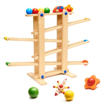 KULODROM TOR KULKOWY DREWNIANY MONTESSORI LABIRYNT KULE ZJEŻDŻALNIA XXL