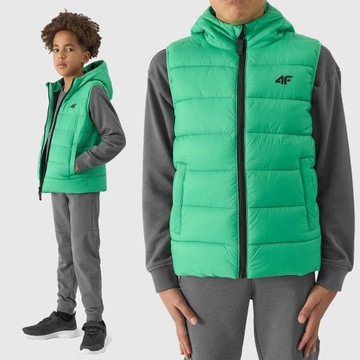 BEZRĘKAWNIK CHŁOPIĘCY 4F KAMIZELKA PUCHOWA DZIECIĘCA SS24 TVJAM083