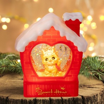 Latarnia ze śnieżną kulą z roku smoka Błyszcząca latarnia ze smokiem Lampka