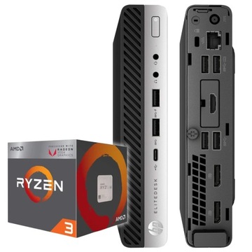 Mały Wydajny Mini PC HP EliteDesk 705 G4 Ryzen 3 8GB 512GB SSD Windows 11