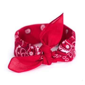 Bandana Bandanka Bawełniana Apaszka Chusta CZERWONA Damska Męska na Głowę