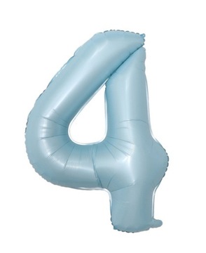 BALON FOLIOWY CYFRA 4 JASNY NIEBIESKI DUŻY XXL 100cm