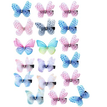 MAŁE SPINKI DO WŁOSÓW TIULOWY MOTYL MODELOWANIE TRÓJWYMIAROWE