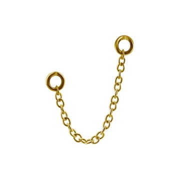 Łańcuszek - złoty 24K GOLD PVD - PIERCING - 30 mm