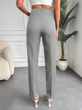 Shein Spodnie garniturowe z wysokim stanem w jednolitym kolorze 38