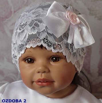 КРЕЩЕННАЯ ШАПКА БЕЛАЯ С КРУЖЕВОМ 80