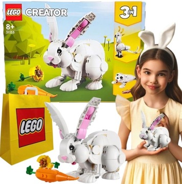 LEGO ZESTAW 31133 FOKA ZAJĄC KRÓLIK PAPUGA 3W1 DLA DZIECI WIELKANOC +GRATIS