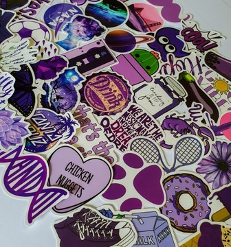 WLEPY FIOLETOWE Zestaw naklejek STICKER bomb 50szt
