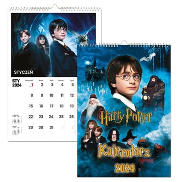KALENDARZ ŚCIENNY NA ROK 2024 HARRY POTTER GRYFFINDOR WIELOPLANSZOWY A4