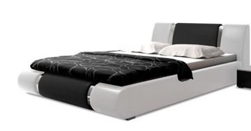 ŁÓŻKO LUXURY BIAŁO-CZARNE + POJEMNIK 160x200