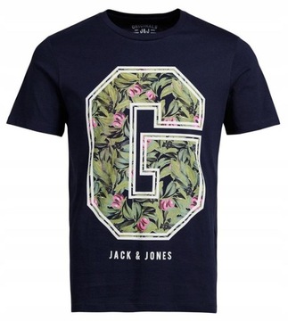 Jack Jones NAVY BLUE t-shirt FAUNA motyw _ L