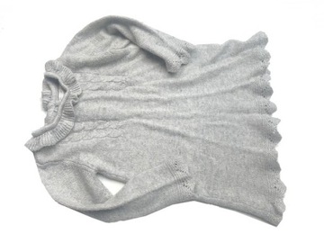 F&F szara sweterkowa tunika sukienka falbana 86/92