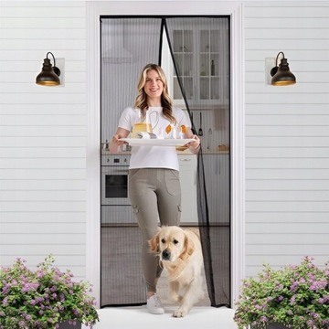 МОСКИТНАЯ СЕТКА ДЛЯ ДВЕРИ ОКНА БАЛКОН БАЛКОН С МАГНИТАМИ 210Х100 МАГНИТНАЯ