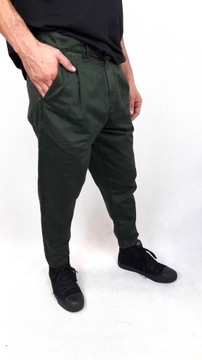 Zielone spodnie męskie jeansowe CHINO ARMY 32/32