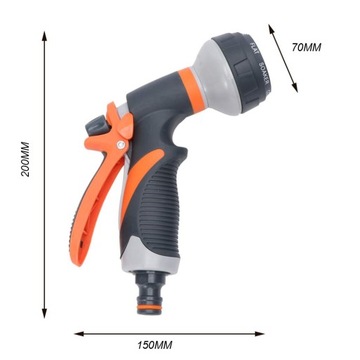 РУЧНОЙ САДОВЫЙ ДОЖДЕВАТЕЛЬ ШЛАНГОВЫЙ ПИСТОЛЕТ, РЕГУЛИРУЕМЫЙ, 8 РЕЖИМОВ