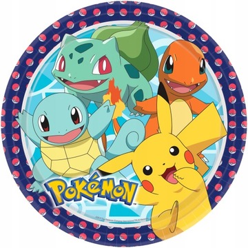 TALERZYKI PAPIEROWE POKEMON-8 SZTUK-7799