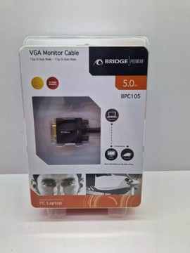 KABEL DO MONITORA/PROJEKTORA VGA 5M