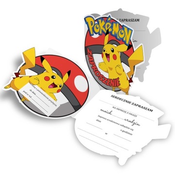 ZAPROSZENIE NA URODZINY POKEMON PIKACHU Z2