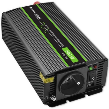 Qoltec Monolith 1200 MS Волновой преобразователь 12 В/230 В 600/1200 Вт USB