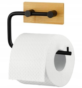 UCHWYT NA PAPIER TOALETOWY WC SAMOPRZYLEPNY CZARNY