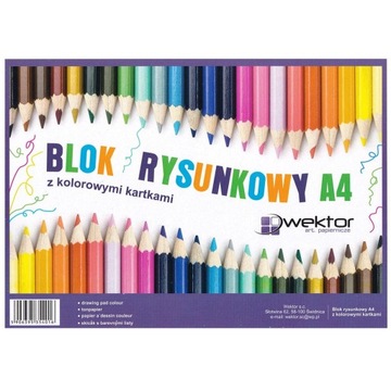 Blok rysunkowy kolorowy a4 wektor 16k 80gr