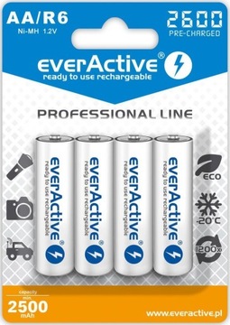 4 x akumulatorki AA / R6 everActive Ni-MH 2600 mAh