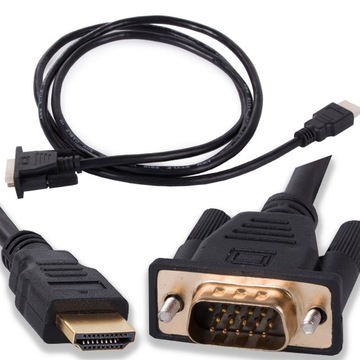 KABEL VGA - HDMI 2M GOLD FULL HD D-SUB PRZEWÓD