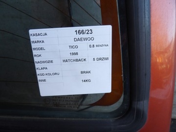 DAEWOO TICO VÍKO KUFRU ZADNÍ