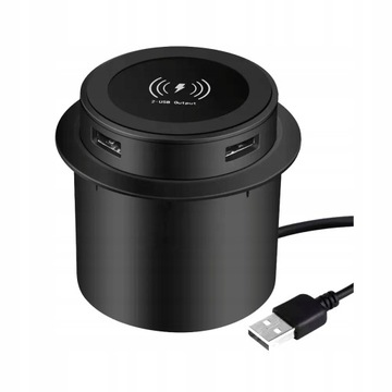 ŁADOWARKA INDUKCYJNA 10W WPUSZCZANA W BLAT 2X USB