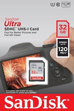 Karta pamięci SANDISK Ultra SDHC 32GB 120MB/s UHS-1 CLASS 10 Niezawodna