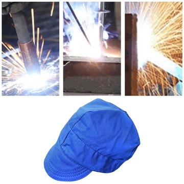 Хлопковые сварочные шапочки, впитывающие пот. Защита сварщиков. Синие бейсболки