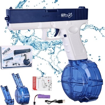 PISTOLET NA WODĘ GLOCK AUTOMATYCZNY ELEKTRYCZNY DWA MAGAZYNKI AKUMULATOR