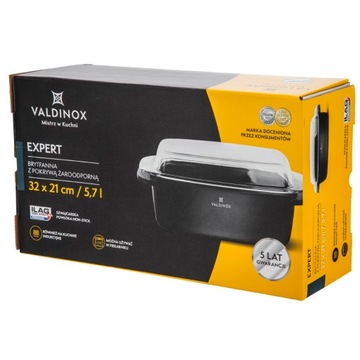 Сковорода с крышкой Гусиница с антипригарным покрытием Valdinox Expert 5,7л